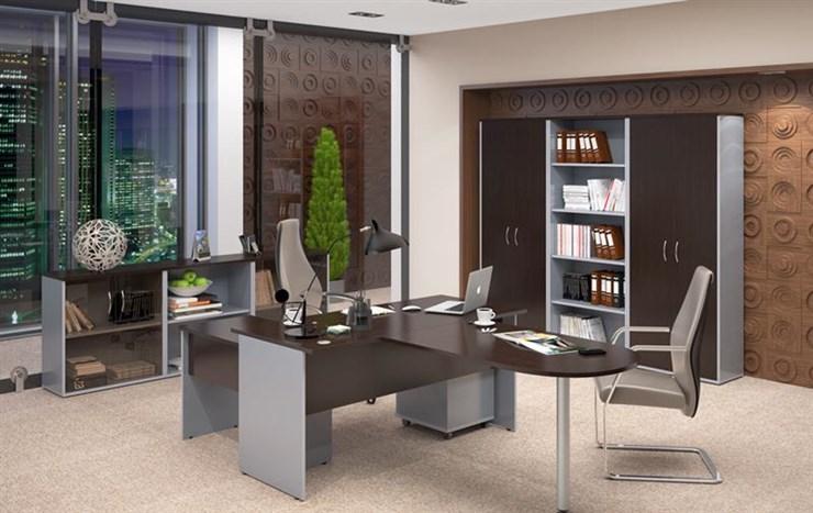 Офисный набор мебели IMAGO три стола, 2 шкафа, стеллаж, тумба в Твери - изображение 3